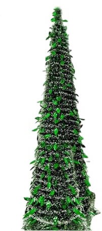 Loyimioo Sapin de Noël pop-up à paillettes de 5 pieds avec fil en spirale - Montage facile - Arbre artificiel pour décoration de fête