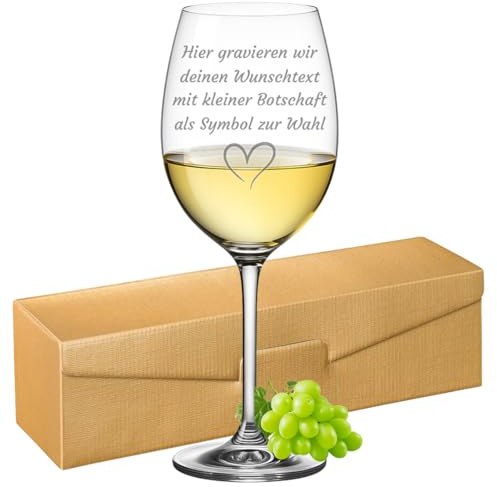 polar-effekt Weinglas graviert mit Wunschtext & Motiv - personalisiertes Weißwein-Glas Geschenk für Geburtstag, Hochzeit - 460 m Weißweinglas Geschenkidee Frauen Männer Mama Papa