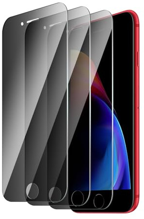 QZYWIKA Protection écran pour iPhone 8 Plus=7 Plus=6 Plus, Anti espion 3 Pièces, Film en verre trempé de dureté 9H Anti-Rayures Anti-Empreinte Installation Facile
