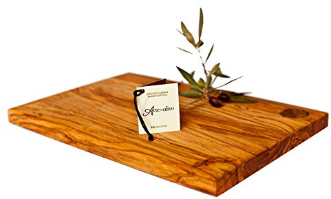 Wood&Design Tagliere Rettangolare in pregiato Legno di olivo. Made in Italy. Idea Regalo (S)