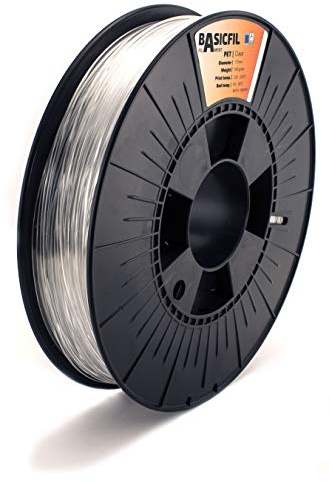 BASICFIL PETG (3D Drucker Filament), 1.75mm, 500g, Transparent (Clear)