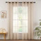 MIULEE Sheer Voile Vorhang mit Ösen Transparente Gardine Ösenvorhang Ösenschal Transparent Durchsichtig Luftig Dekoschal für Schlafzimmer Wohnzimmer 140x260 cm (B x H) 2er Set Khaki