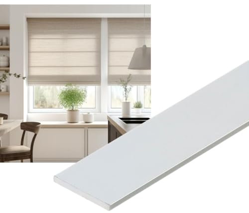 TENDAGGIMANIA Profilo Barra piatta in alluminio Bianco - Pesi per tende da interno Lunghezza 100CM- Altezza 4CM - Spessore 2MM - Pesi per tende a pannello e a pacchetto