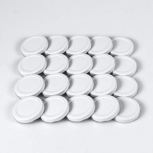 Flaschenbauer - 20 Twist-Off Ersatzdeckel 48 mm weiß für Glasflaschen, Milchflaschen, Saftflaschen, Einmachgläser, Marmeladengläser und Sturzgläser TO 48