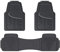Amazon Basics 3-Piece Full Coverage Rubber Floor Mat for Cars, SUVs and Trucks, Black