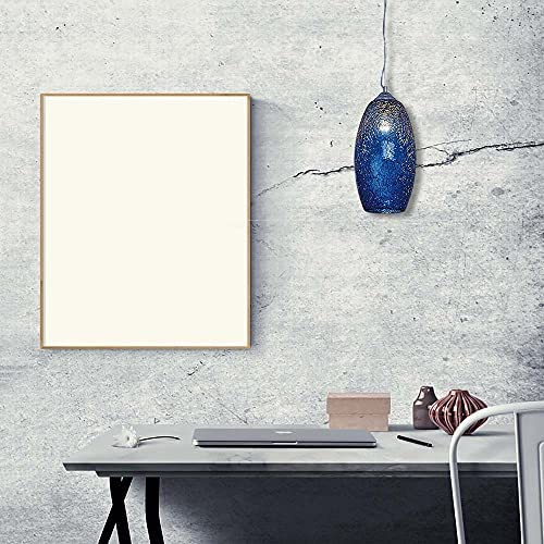Dapo PAT Pendel-Decken-Leuchte-Lampe Mosaik-Glas blau handgearbeitet Fassung 1 x E27 Wohn-Ess-Schlaf-Zimmer-Küchen-Leuchte-Lampe