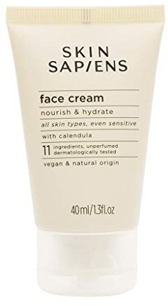 SKIN SAPIENS Nourish & Hydrate Face Cream with Calendula, 99% Natural Ecocert Cosmos, Unperfumed Facial Moisturiser For Men and Women, Cruelty Free and Vegan Skincare For Sensitive Skin, 40 ml
