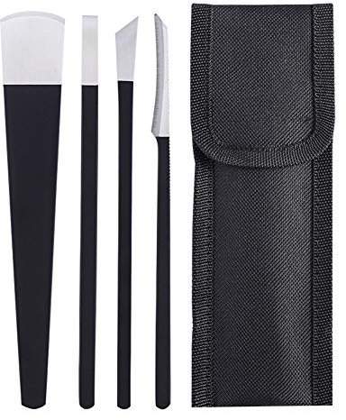 Pedicure Knife Set, 4Pcs Professional Stainless Steel Ingrown Toenail Knife Tools with Storage Bag Nail Knives Cuticle Remover for Feet Ingrown Toe Nail Correction Pedicure Tools Kit