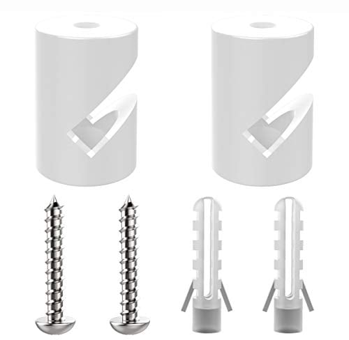ZOHAR 2 Stück Wand- und Deckenpins Weiß für Textilkabel Deckenbefestigung Affenschaukel Aufputz-Kabelhalter für Lampe DIY mit Schrauben und Dübeln