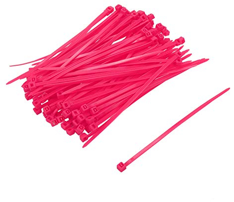 Dahszhi Nylon-Kabelbinder, Mehrzweck-Kabelbinder, selbstsichernd, Rosa, 100 Stück