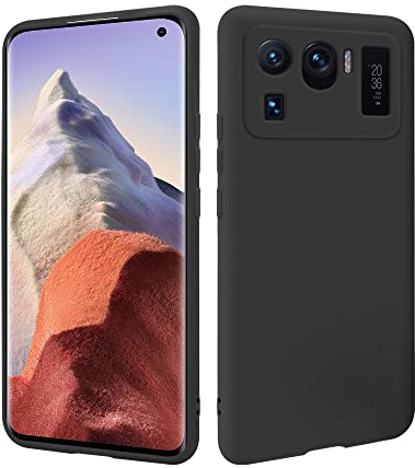 HSP Hülle für Xiaomi Mi 11 Ultra [Staubabweisend] Handyhülle | Premium TPU Silikon Case Schutzhülle | Kratzfest Stoßfest Fallschutz | Kabelloses Laden Kameraschutz | Passgenau Dünn Matt | Schwarz