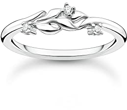 THOMAS SABO Ring Blätter mit Steinen 925 Sterling Silber TR2376-051-14-52