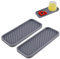 2 PCS Silicone Sink Tray Organiser, Sink Drying Mat for Kitchen, Bathroom, Counter (Grey, Size 1)