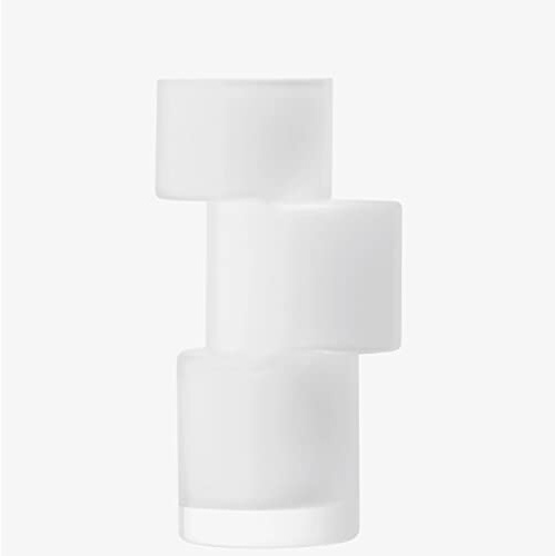 LSA International Tier Vase H26cm Chalk White| 1 Unit | Mouthblown & Handmade Glass | TD03