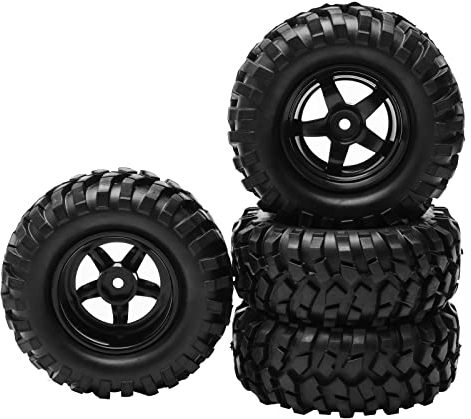 Unxuey RC 1:10 Buggy Gummireifen 5 Speichen Rad Felge 12mm Hex RC Teile für RC HSP 1/10 Offroad 4 Stück