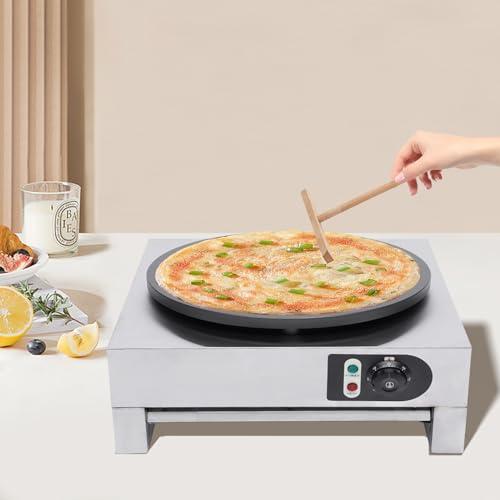 WSIKGHU Machine à crêpes électrique 40 cm 3000 W anti-adhésive réglable 50-300 °C