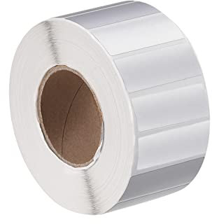 sourcing map 2000 Stück Thermotransfer Etiketten 40x20mm, PET Material wasserdicht Selbstklebendes Etikettenband, Ideal for Home Office & Elektronische Etiketten, Silber