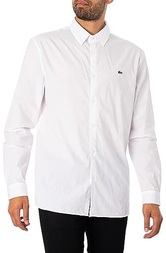 Lacoste CH5620 Chemise à Coupe Normale pour Homme, Blanc, 42