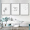 Trayosin 3er Poster Set Wohnzimmer - Aesthetic Blume Schwarz Weiß Bilder Deko Schlafzimmer - Pusteblume Leinwand Stilvolle Wandbilder - ohne Bilderrahmen (50x70cm)