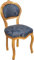 Biscottini Louis XVI Stühle gold und blau, 90 x 45 x 42 cm - Französischer Stil Stuhl Gold und Blau - Schlafzimmer-Sessel - Barock-Stühle
