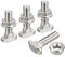 sourcing map M8x30mm T Slot Drop-in Bolt and M8 Hexagon Flange Nut Set, 8 Sets Hammer Head T-Bolt T Shape Stud Sliding Screw for 4545 Series Aluminum Profile