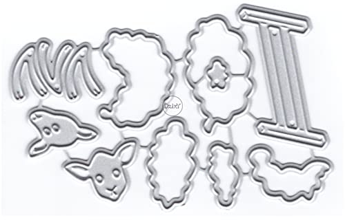 DzIxY Entzückende Schafzaun-Metall-Stanzformen für Kartenherstellung, Prägepapier, Stanzformen, Sets, Scrapbooking, Maschinen, Schablonen, Aufbewahrungstaschen, Zubehör