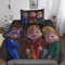 BARDYS Alvin and The Chipmunks Bettdeckenbezug, Bettwäsche,deckenbezug,Bettwäsche,Kissenbezüge,Spannbetttücher,Weiche Wendebettwäsche Deckenbezug Mit,Reißverschluss Und KissenbezugSingle（135x200cm）