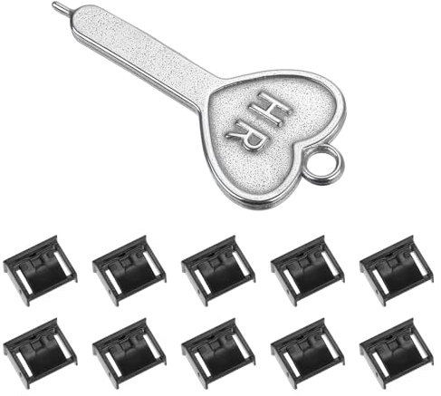 sourcing map 10pcs Port Blocker Locking USB Port/Dust PC Blocker with Coded Key,Black