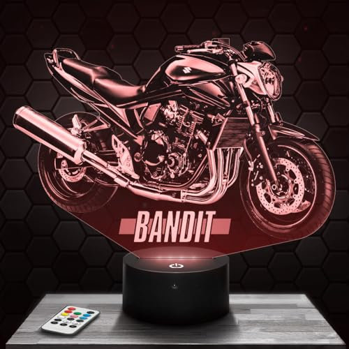 Nachttischlampe Motorrad Bandit V deko Biker. Geschenkidee Mann objekt Motorrad Bandit V Nachtlicht Erwachsene deko Zimmer. Weihnachten