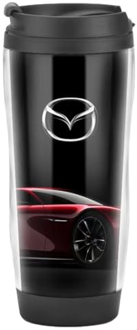 DONHEK Auto Thermobecher für Mazda MX-5 2015-2023,304 Edelstahl Tragbarer Auslaufsicherem Tassen to go Kaffee Tee Reisen Fitness Trinkgläser Geschenke Autobecher Emblem Logo Autozubehör,I