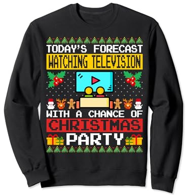 Watching Television Christmas Party TV Watcher Xmas Sweatshirt