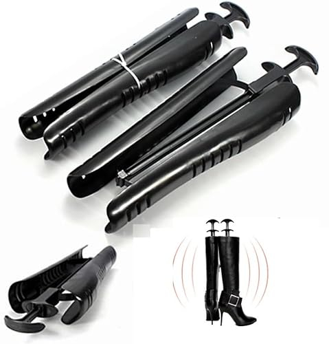 GINGER TECH Árboles automáticos negros para botas, soportes para botas de 16 pulgadas, árbol moldeador automático de botas, insertos de moldeadores de zapatos extralargos, soporte para botas de