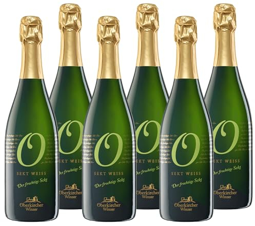 Oberkircher Winzer Sekt Cuvée Weiß trocken - COLLECTION O - Ein prickelnd frischer, trocken ausgebauter Weißwein Cuvée Sekt - Badischer Sekt, Anbaugebiet Ortenau (6 x 0,75 l)