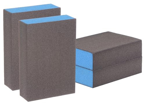 QUARKZMAN 4 Stück Schleifschwämme 2000-2500 Körnung Vierseitiges Schleifpapier, Wiederverwendbares Nass- und Trockenschleifklotz für Polieren von Metallspiegeln und für Nailart, Braun, Blau