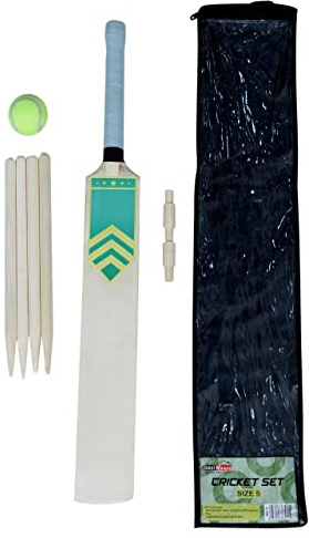 Best House Cricket Set, Kids Beginner Cricket Set with Cricket Bat, Ball, 4 Stumps, Bails and Bag, Durable Lightweight Cricket Equipment