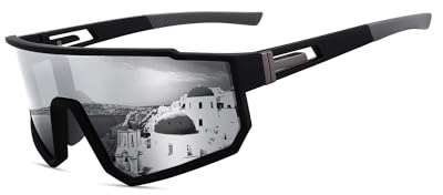 LeKuni Sonnenbrille Herren Damen Kinder, Schnelle Brille, Fahrradbrille Polarisiert UV400- Sportbrille - Laufbrille - Sunglasses Men - Ski, Baseball, Angeln, Rennrad, Sport Brille -Grau