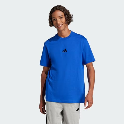 adidas Herren Essentials Small Logo Single Jersey Shirt, Team royal Blue/Black, S