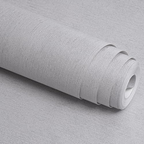 Trafagala Plain Grey Wallpaper Free Match Wallpaper Faux Fabric Plain Pattern Linen Texture Wallpaper Great for Teenager Adults Rooms Bedrooms Hallway Living Rooms Lounge