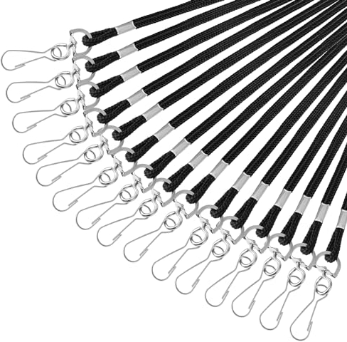 Nackenband Schlüsselband 15 Stück Schlüsselbänder Zum Umhängen Schlüsselband Mit Drehbarem Schlüsselband Schwarz Lanyard Kartenhalter Lanyard Aus Baumwolle Mit Clip Für Ausweise Abzeichen