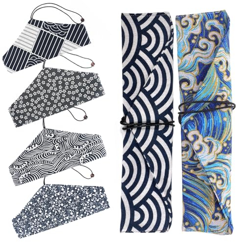 6 Stück Wiederverwendbare Bestecktaschen, Taschen Essstäbchen, Essstäbchen Reisetasche, Chinesische Essstäbchentasche, Essstäbchen Etui Tragbare Geschirrtasche, Für Camping, Picknick, Büro, Reisen