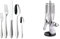 WMF Verona Besteckset, 12 Personen, 60-teilig, Monobloc-Messer & Profi Plus Küchenhelfer Set 7-teilig, Ständer mit 6 Helfern, Schöpflöffel