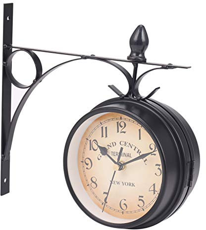Jolsaawie Orologio da parete bifacciale in stile europeo classico monocromatico