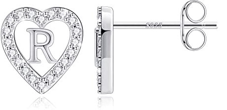 TINGN Ohrstecker Ohrringe Mädchen - Buchstaben Ohrstecker Silber Ohrringe Mädchen Damen Herz Ohrringe Stecker Geschenke für Mädchen Ohrringe für Mädchen Buchstaben Ohrringe Modeschmuck Ohrringe