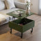 SCBTGKLN Table Basse à Plateau Relevable en Bois, Table D'appoint Mobile, avec roulettes et Compartiment Caché, Meubles de Salon for Petits Espaces(Green)