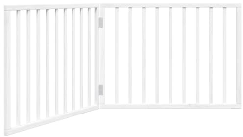 vidaXL Hundegitter Faltbar 2 Paneele Weiß 160 cm Pappelholz