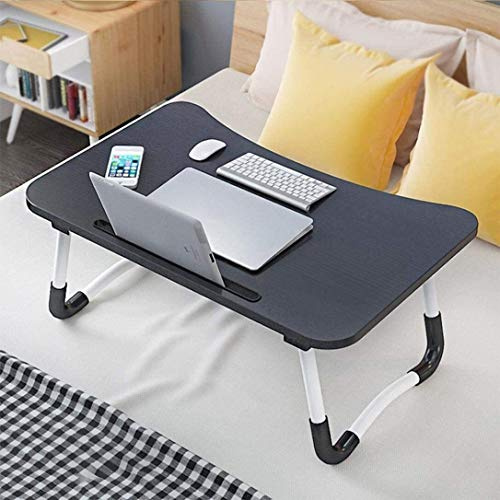 Bousige Laptop Stand, Foldable Laptop Bed Table, Portable Multifunction Laptop Lazy Desk Large Sofa Bed Tray Writing Eating Reading Stand Table with Cell Phone Holder