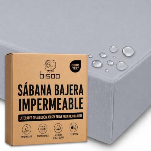 Bisoo Zauberlaken Spannbettlaken Wasserdicht 50x90 Grau für Beistellbett | 2 in 1, Spart den Matratzenschoner, Wasserdicht, Atmungsaktiv, Weicher Baumwoll-Jersey Oeko-Tex