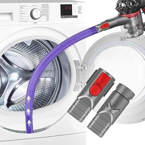 KSVS Crevice Tool for Dyson V15 V12 V11 V10 V8 V7 V6 Vacuum Cleaners, Flexible Tumbler Dryer Lint Vacuum Extension Hose Compatible,Flexible Nozzle Brush Accessory for Dyson (Purple)