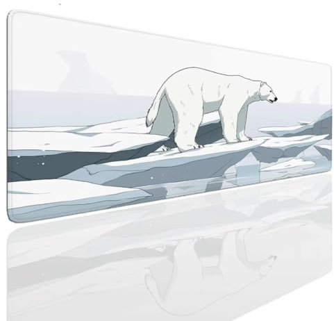 Alfombrilla de RatóN para Juegos 80x30x0.4cm, Alfombrilla Ratón XXL Gaming Blanco Alfombrilla Raton Grande Gaming Mouse Pad, Alfombrilla Protector Escritorio Antideslizante Para PC y Portátil S-1223
