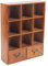 Vitrine suspendue en bois - Vitrine de collection sans verre - Étagère murale en bois avec 9 compartiments d'exposition et 2 tiroirs - Pour pièces de collection - 33,3 x 10 x 42,5 cm
